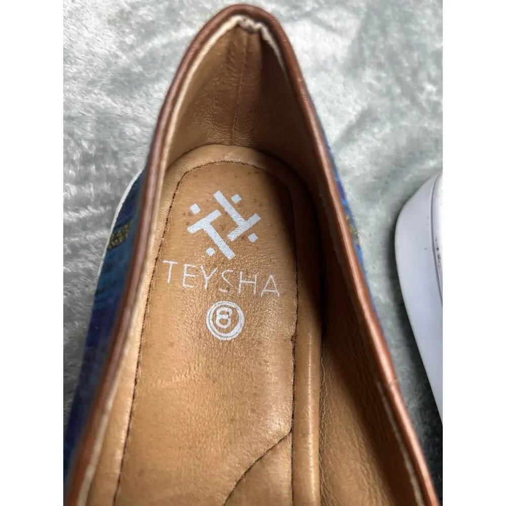 Teysha Midnight‎ Adventure Slip On Aztec Print Sneaker Handwoven Upper Size 38
